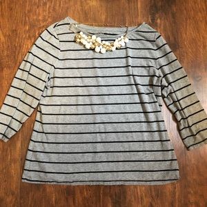 Merona gray striped shirt